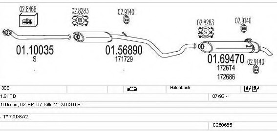MTS C260665006830 Exhaust System